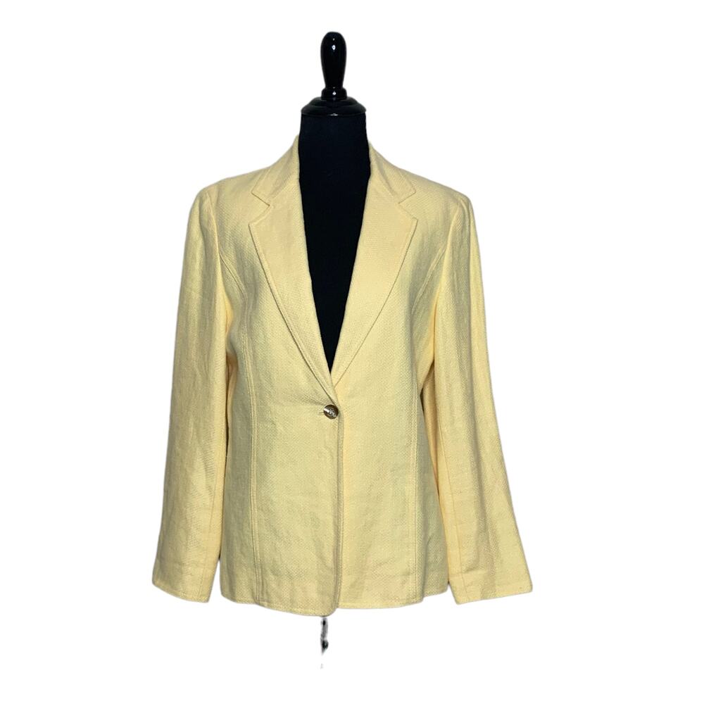 Talbots Pale Yellow Single-Button Blazer - Picture 9 of 9